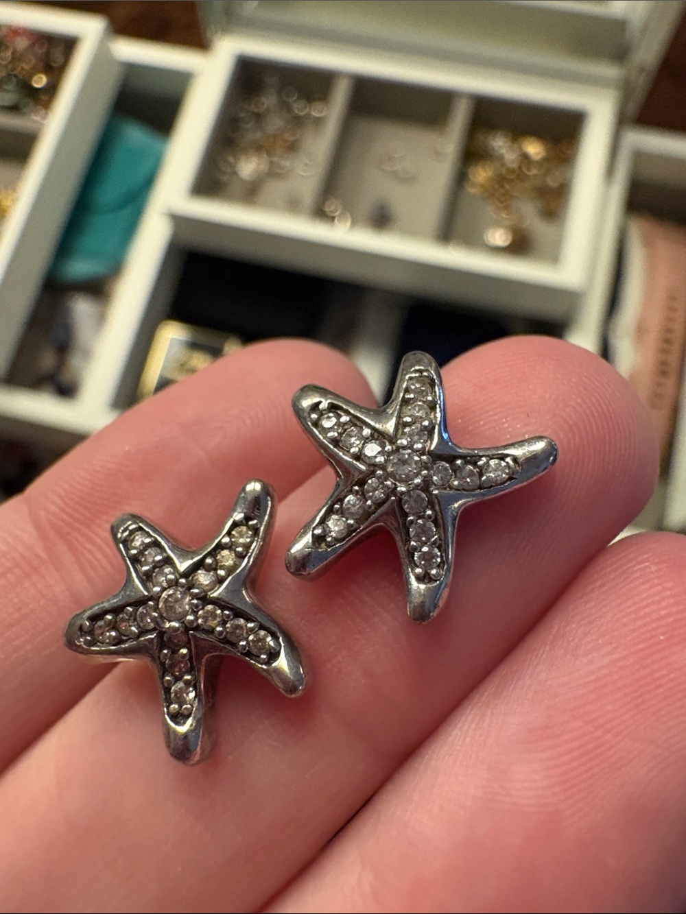 Sterling Silver Starfish Stud Earrings - Silver